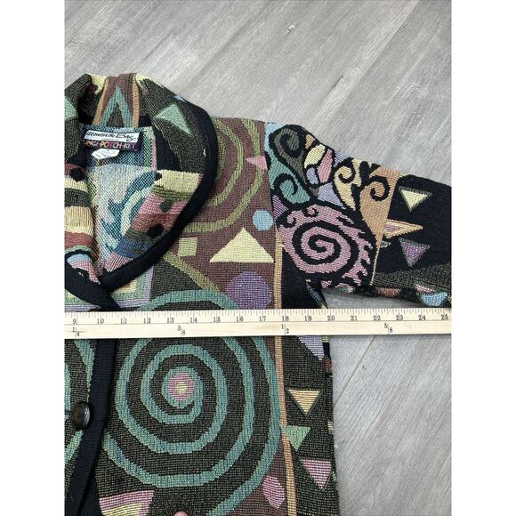 Vtg Its In The Bag Unge-Potch-Ket Sz Small Tapestry Button Jacket Art To Wear - Picture 8 of 9
